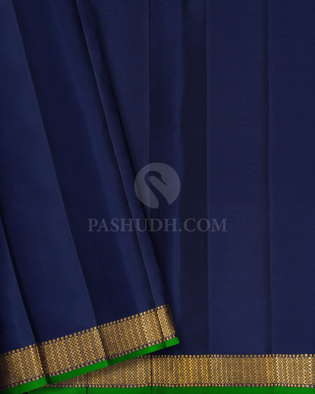 Sea Green,Rani Pink And Navy Blue Kanjivaram Silk Saree-DJ428(D)