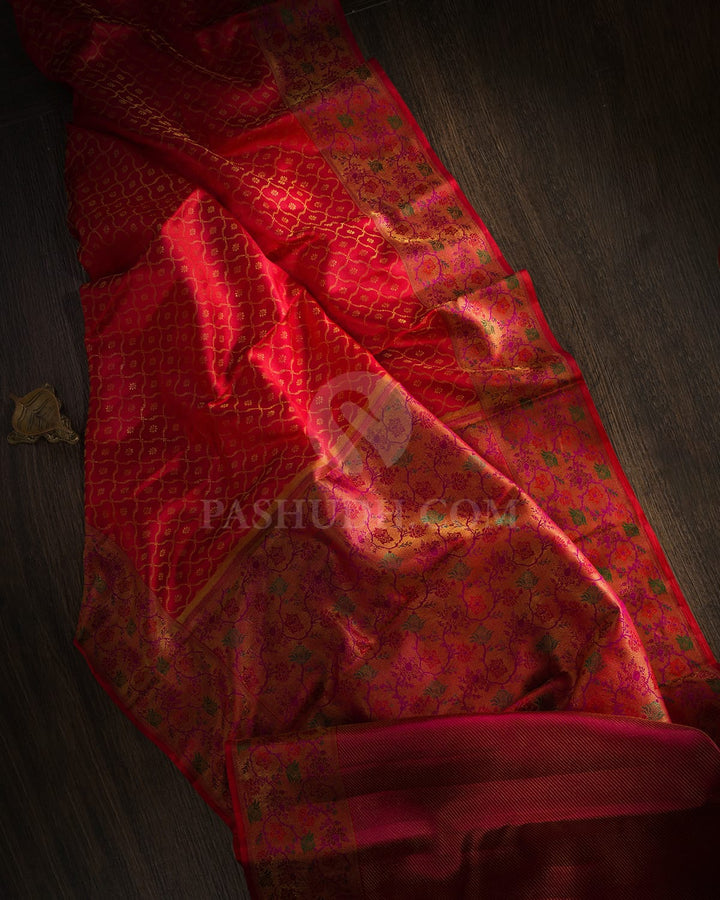 Red Kanjivaram Silk Saree-D657(B)