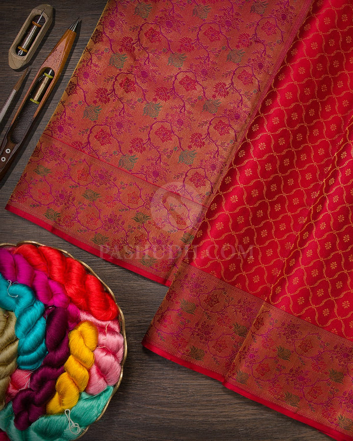 Red Kanjivaram Silk Saree-D657(B)