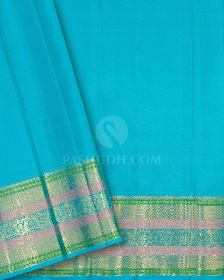 Royal Blue With Turquoise Bridal Kanjivaram Silk Saree-S1672(A)