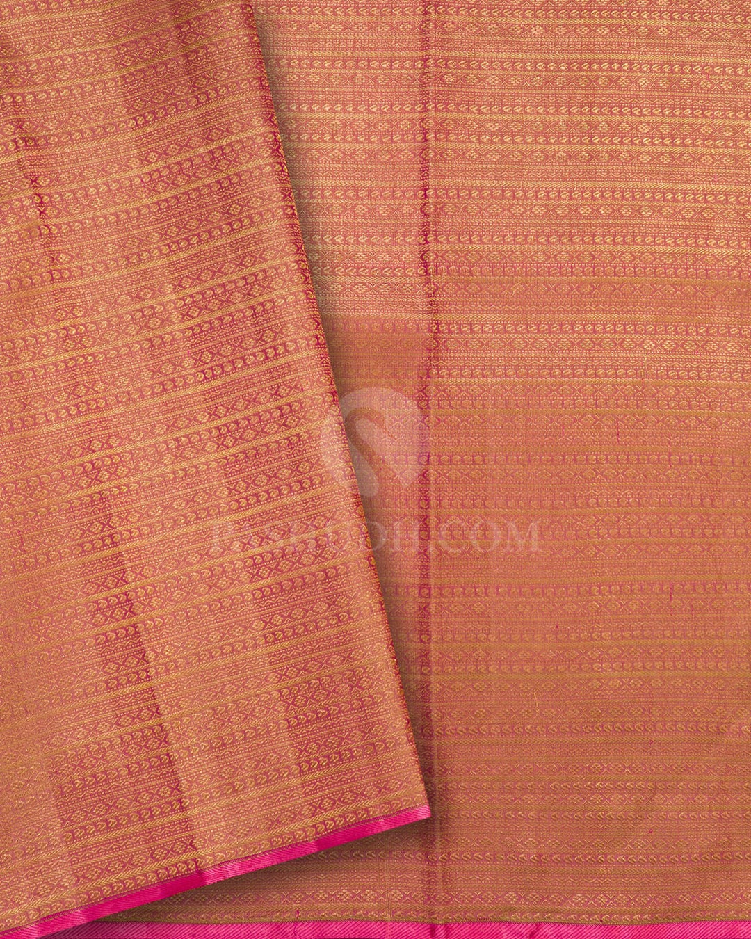 Beige With Pink Kanjivaram Silk Saree-S1684(A)