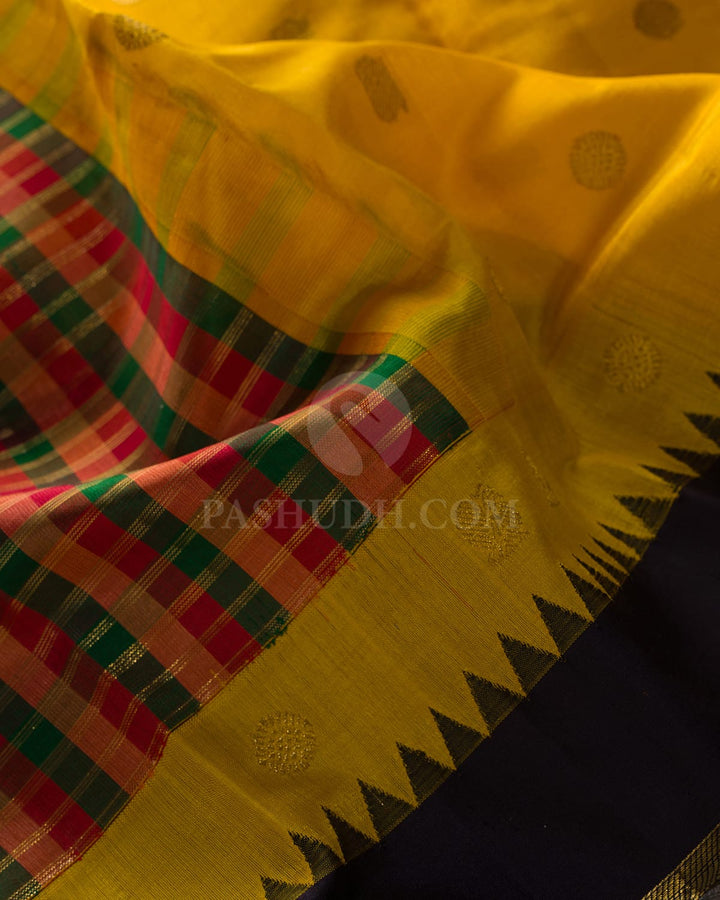 Green,Red And Peach Kanjivaram Silk Saree-S1677(A)