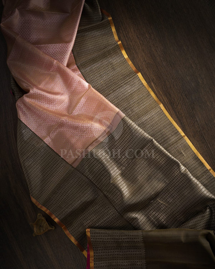 Baby Pink Kanjivaram Silk Saree-DT317(A)