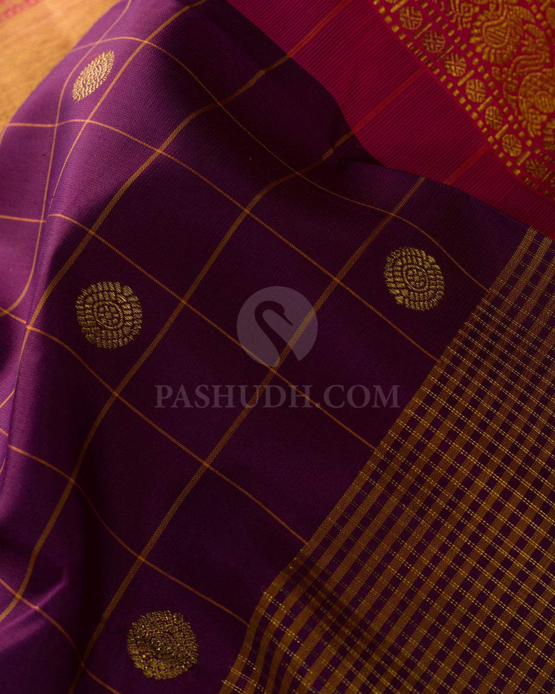 Purple With Pink Kanjivaram Silk Saree-S1678(A)