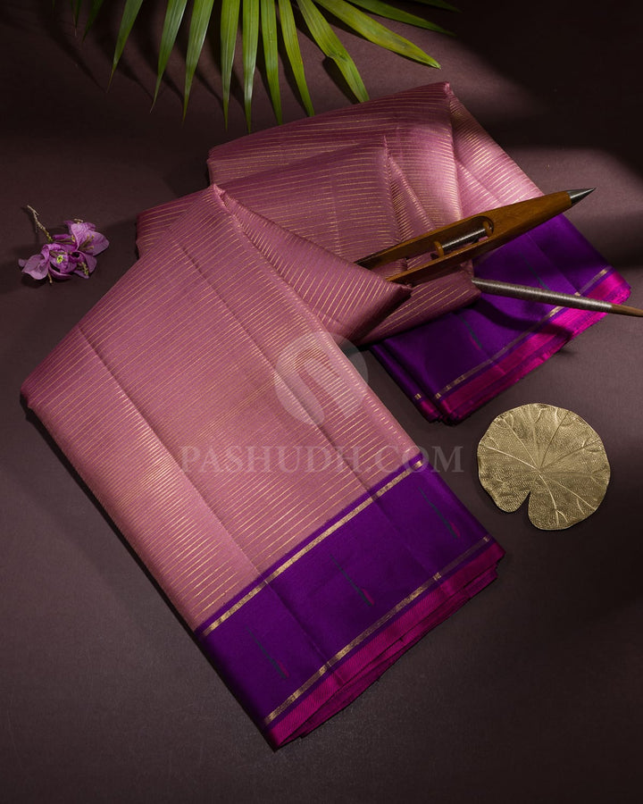 Mauve With Violet Kanjivaram Silk Saree-S1629(B)