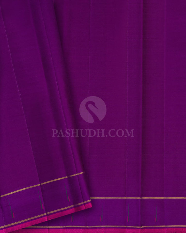 Mauve With Violet Kanjivaram Silk Saree-S1629(B)