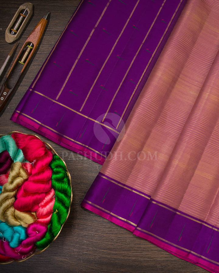 Mauve With Violet Kanjivaram Silk Saree-S1629(B)