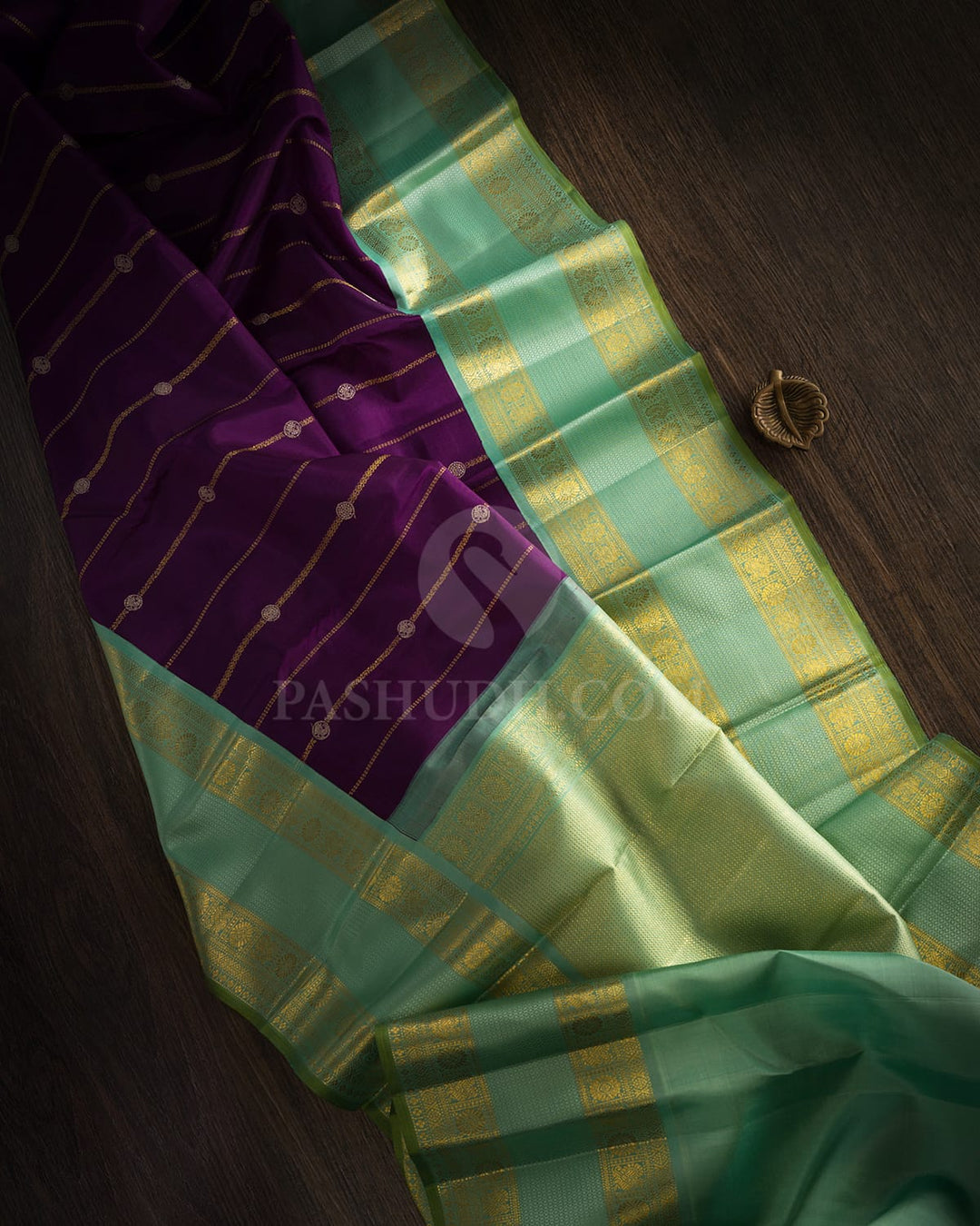 Purple And Sky Blue Kanjivaram Silk Saree-S1497(C)
