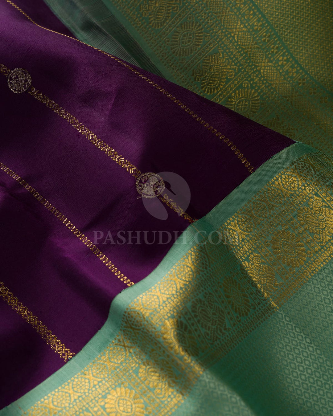 Purple And Sky Blue Kanjivaram Silk Saree-S1497(C)
