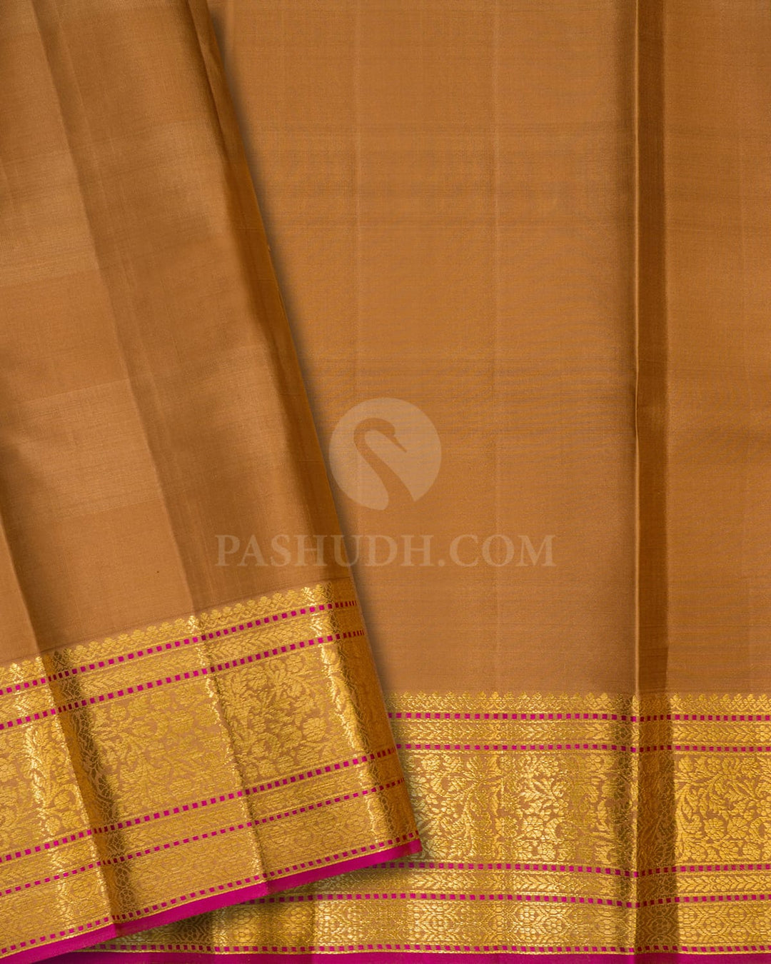 Green,Beige And Khaki Kanjivaram Silk Saree-DJ432(C)