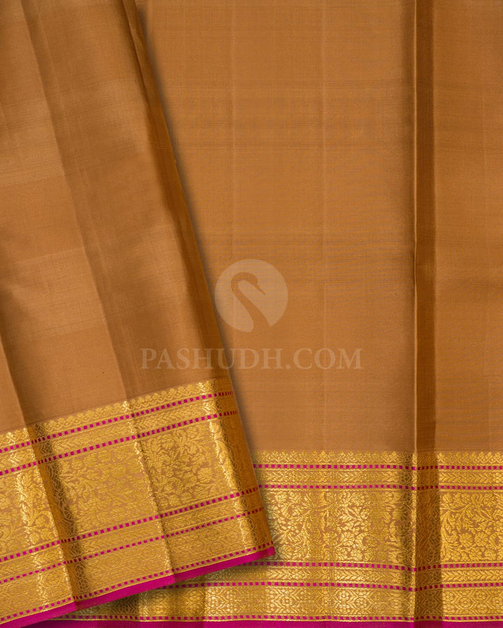 Green,Beige And Khaki Kanjivaram Silk Saree-DJ432(C)