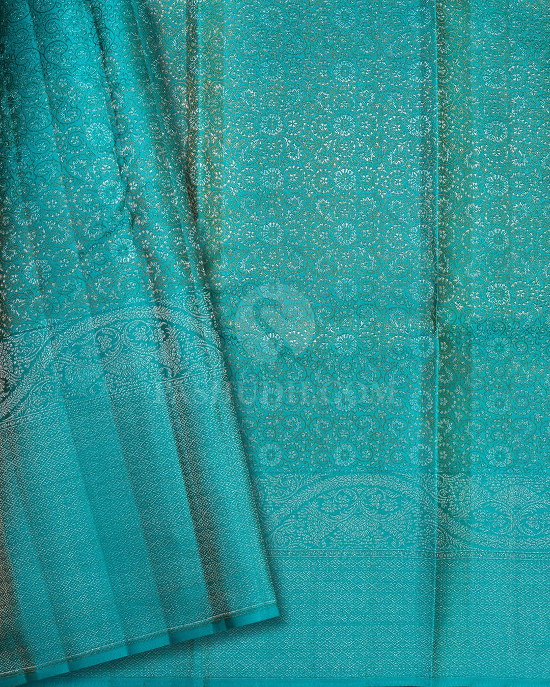 Grey With Anandha Blue Kanjivaram Silk Saree-DT318(A)
