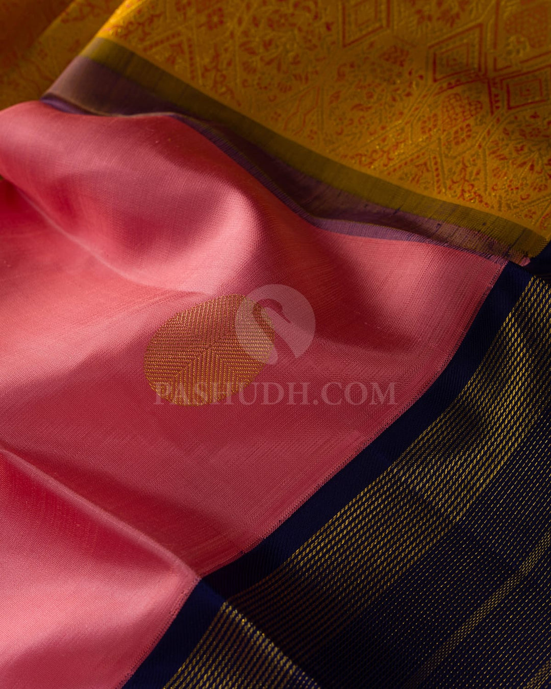 Baby Pink With Royal Blue Kanjivaram Silk Saree-S1567(B)