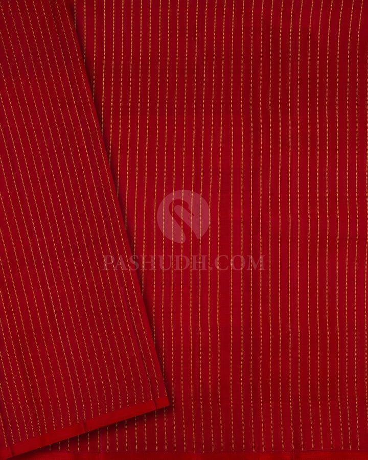 Black,Red And Green Borderless Traditional Kanjivaram Silk Saree-S1086(B)