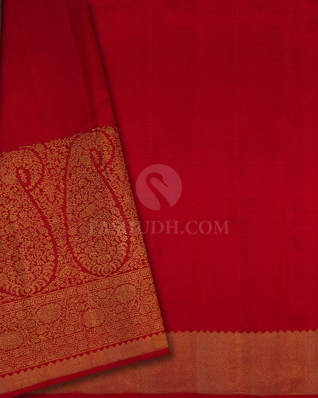 Gold Silver With Red Kanjivaram Silk Saree-S1287(E)