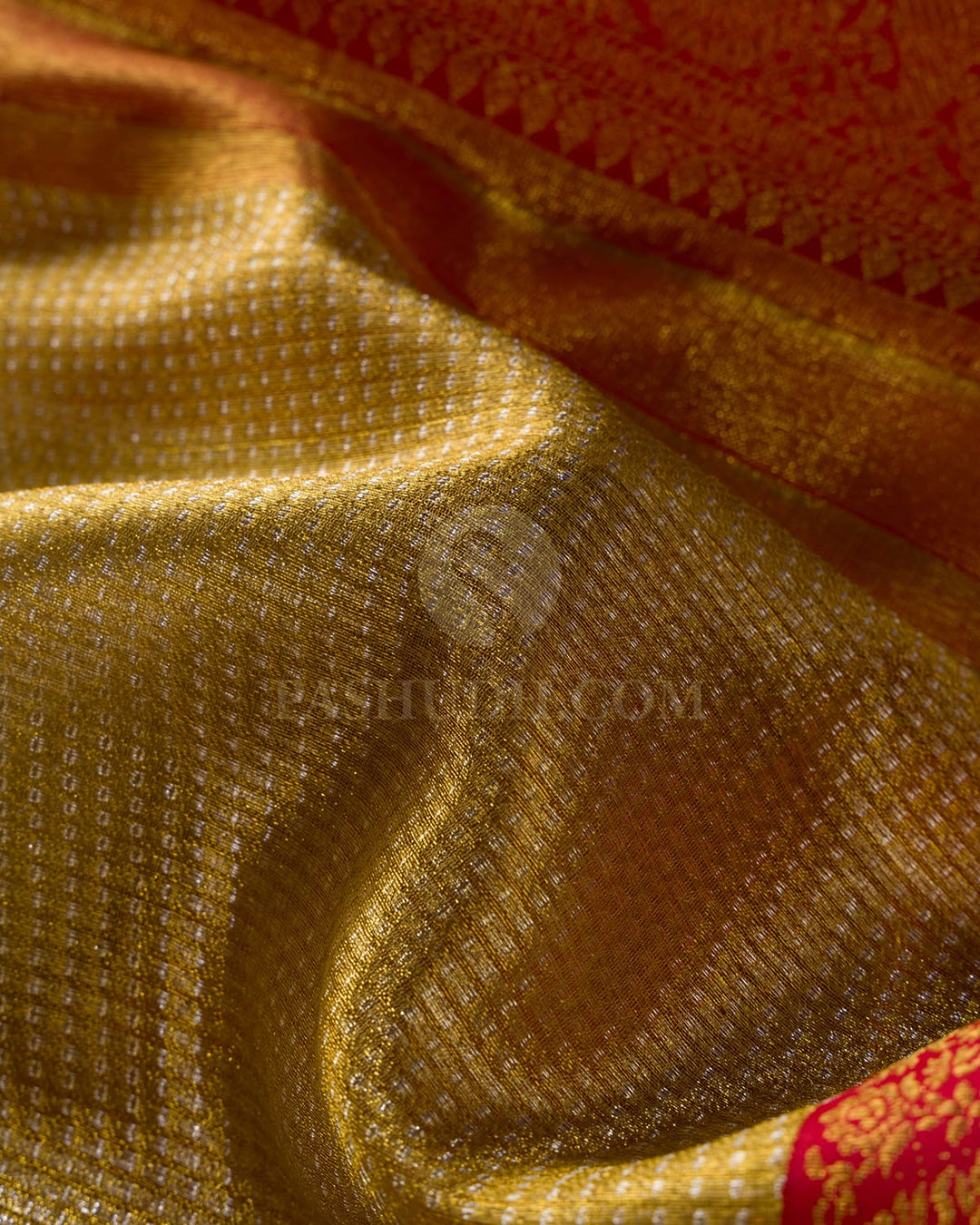 Gold Silver With Red Kanjivaram Silk Saree-S1287(E)