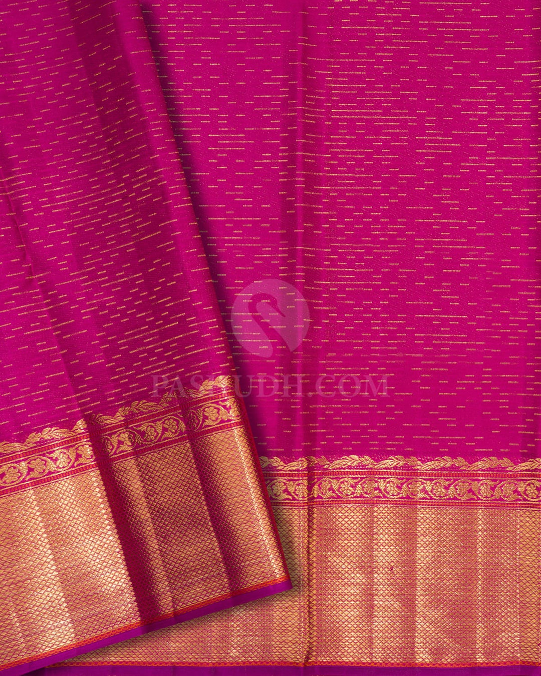 Orange And Rani Pink Kanjivaram Silk Saree-D675(A)
