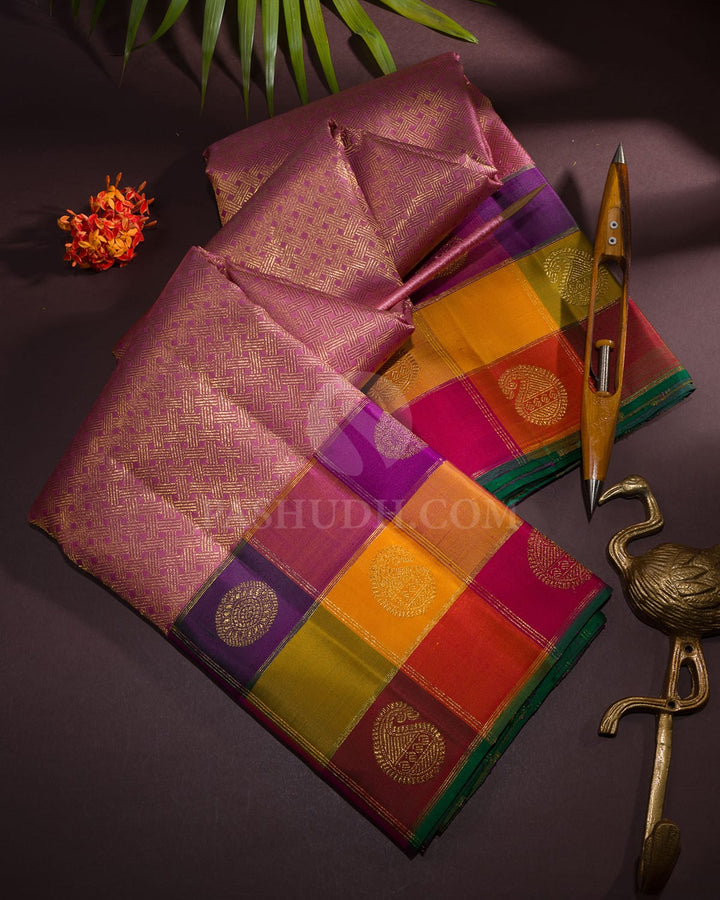 Wild Orchid Pink Kanjivaram Silk Saree-S1685(A)