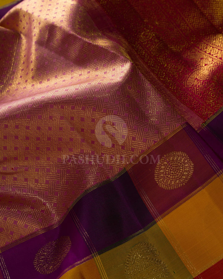 Wild Orchid Pink Kanjivaram Silk Saree-S1685(A)