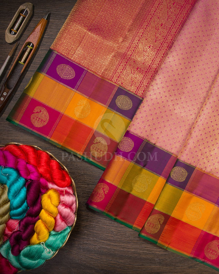 Wild Orchid Pink Kanjivaram Silk Saree-S1685(A)