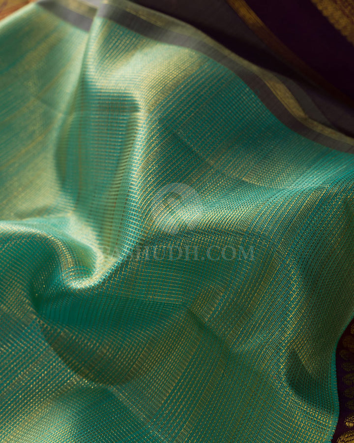 Sky Blue And Purple Kanjivaram Silk Saree-S1518(B)