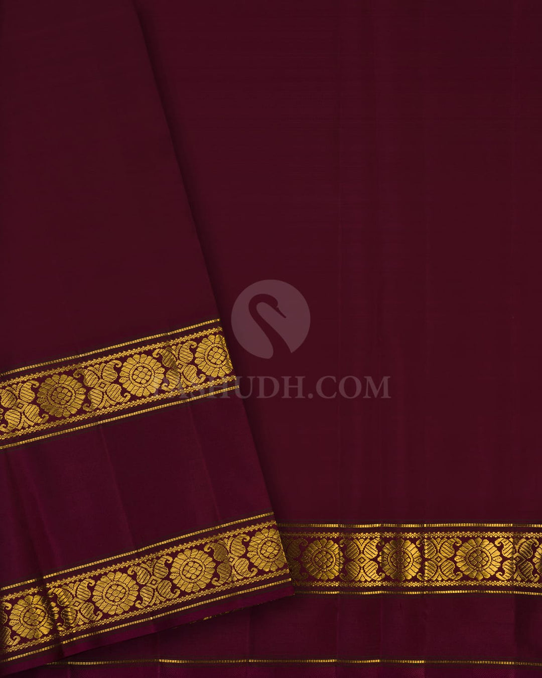 Bright Yellow And Arakku Kanjivaram Silk Saree-S1587(C)