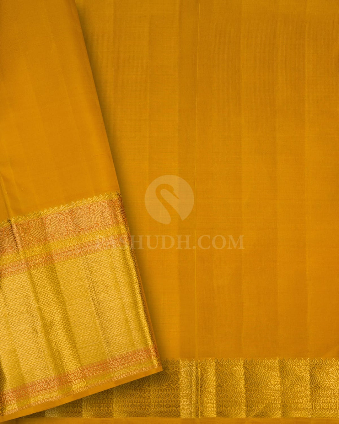 Dual Shaded Cool Green And Mango Yellow Kanjivaram Silk Saree-S1690(A)