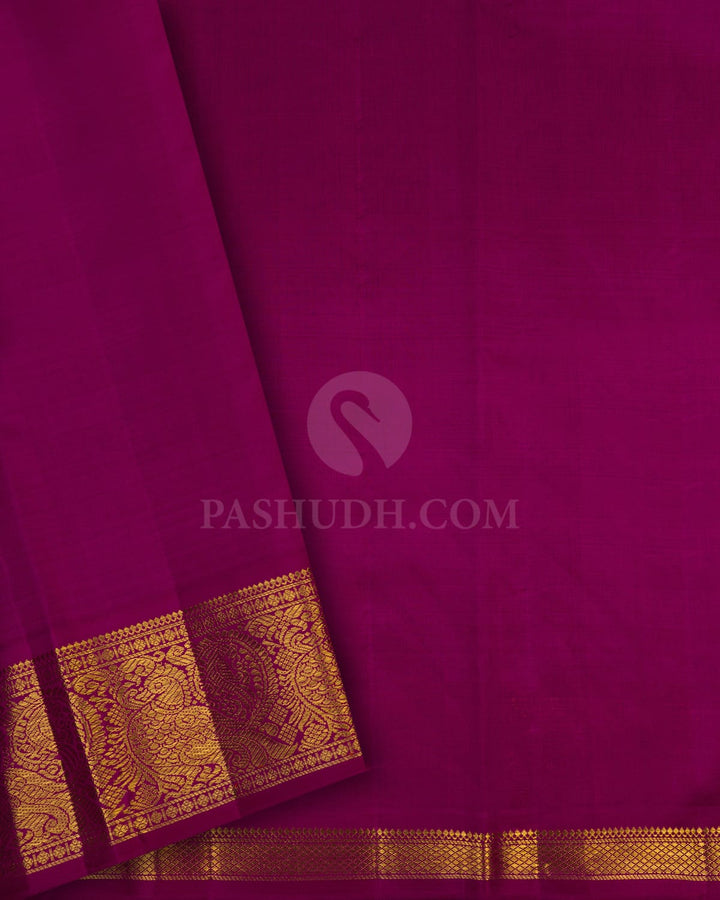 Baby Pink And Magenta Kora Organza Kanjivaram Silk Saree-S1397(C)
