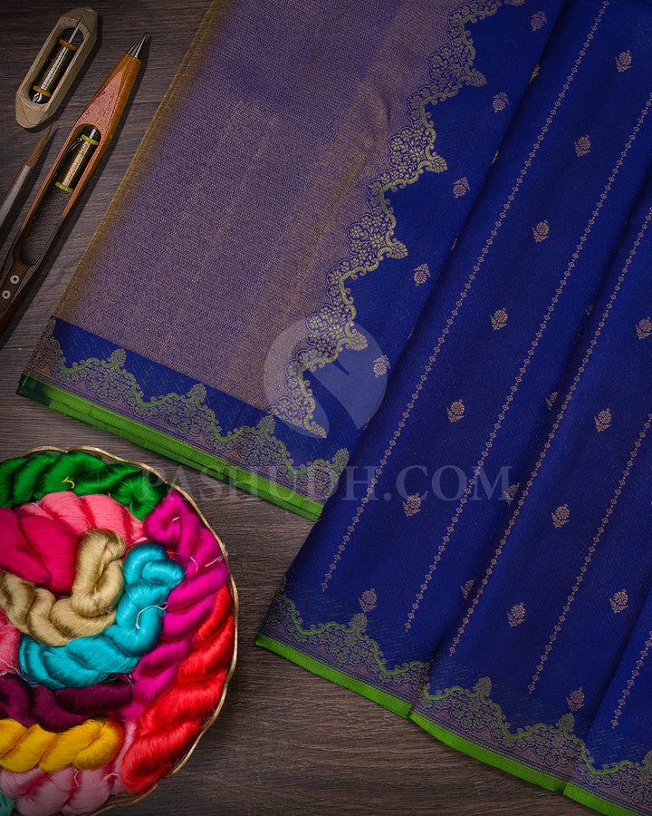 Royal Blue Kanjivaram Silk Saree-DT319(A)