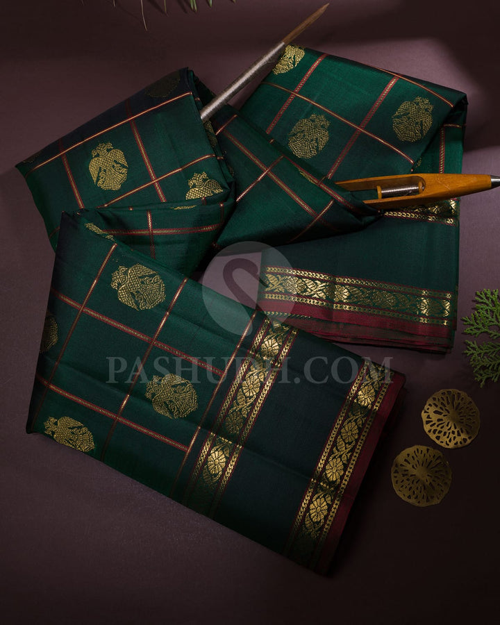 Bottle Green Kanjivaram Silk Saree-S1717(A)