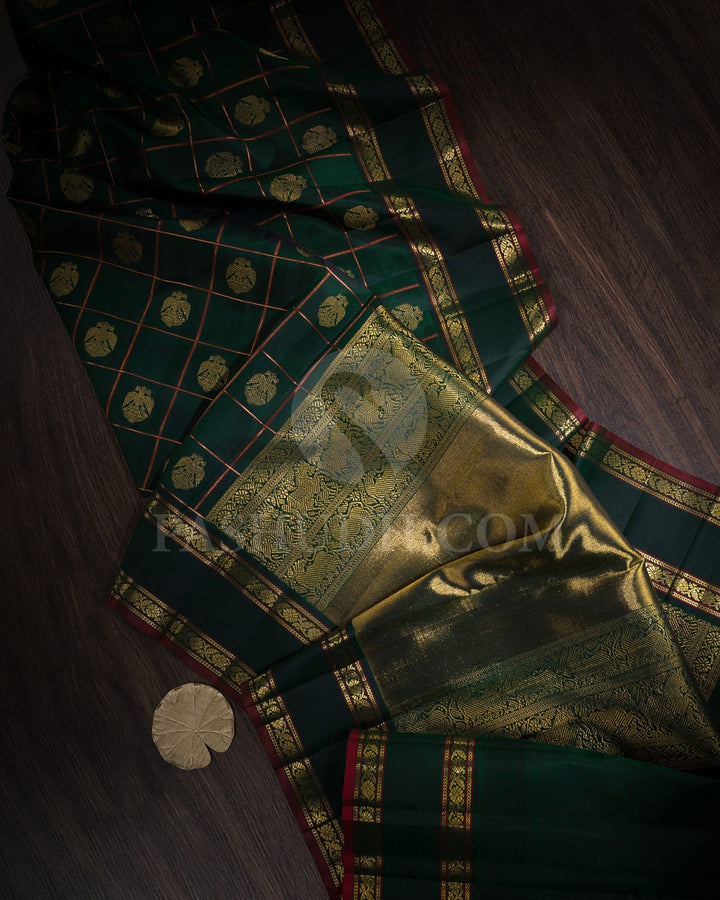Bottle Green Kanjivaram Silk Saree-S1717(A)