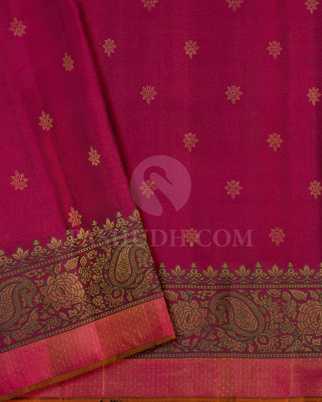 Brown And Magenta Kanjivaram Silk Saree-D677(A)