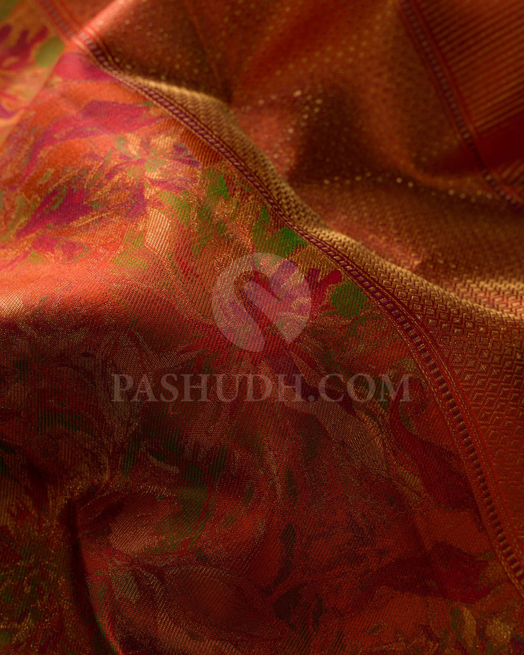 Rust Orange Kanjivaram Silk Saree-DJ355(N)