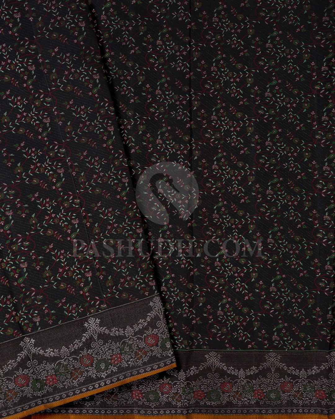 Beige And Black Kanjivaram Silk Saree-DJ433(B)