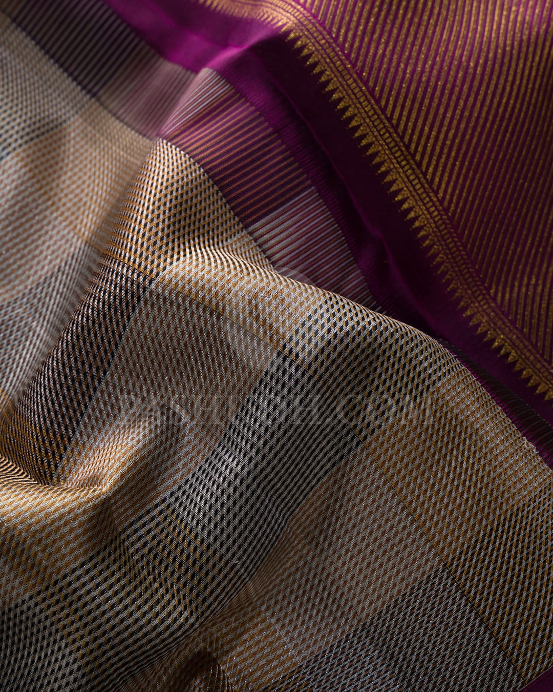 Black And Beige Kanjivaram Silk Saree-DJ442(A)