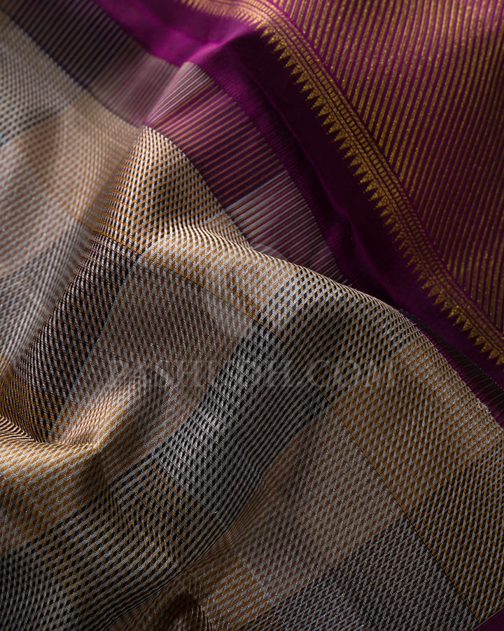 Black And Beige Kanjivaram Silk Saree-DJ442(A)
