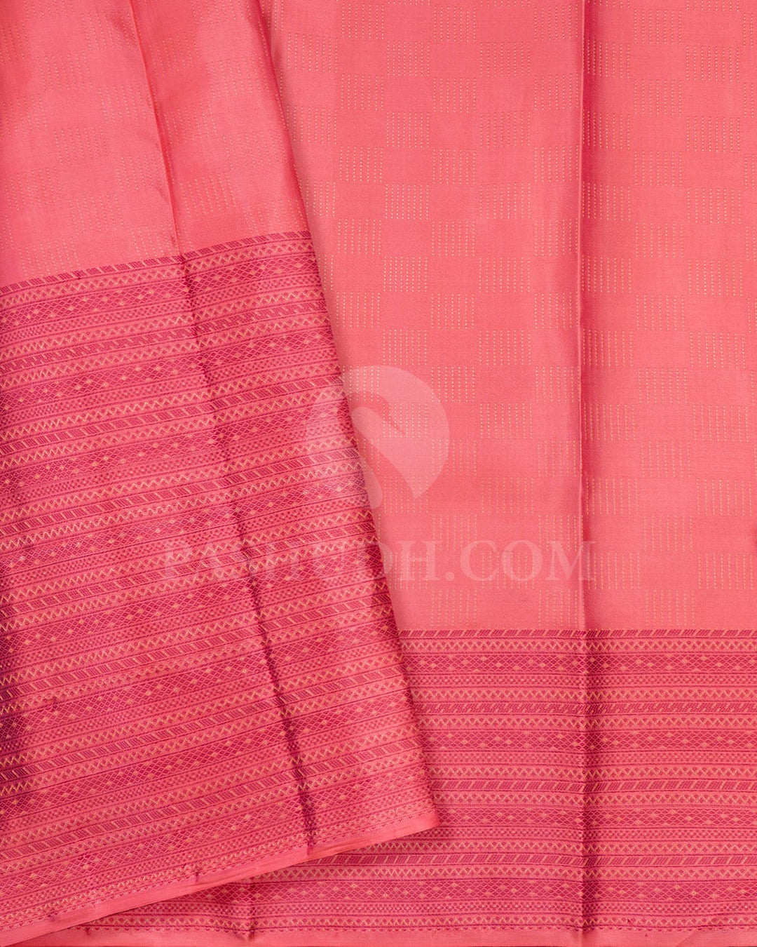 Peachy Pink Kanjivaram Silk Saree-D631(D)