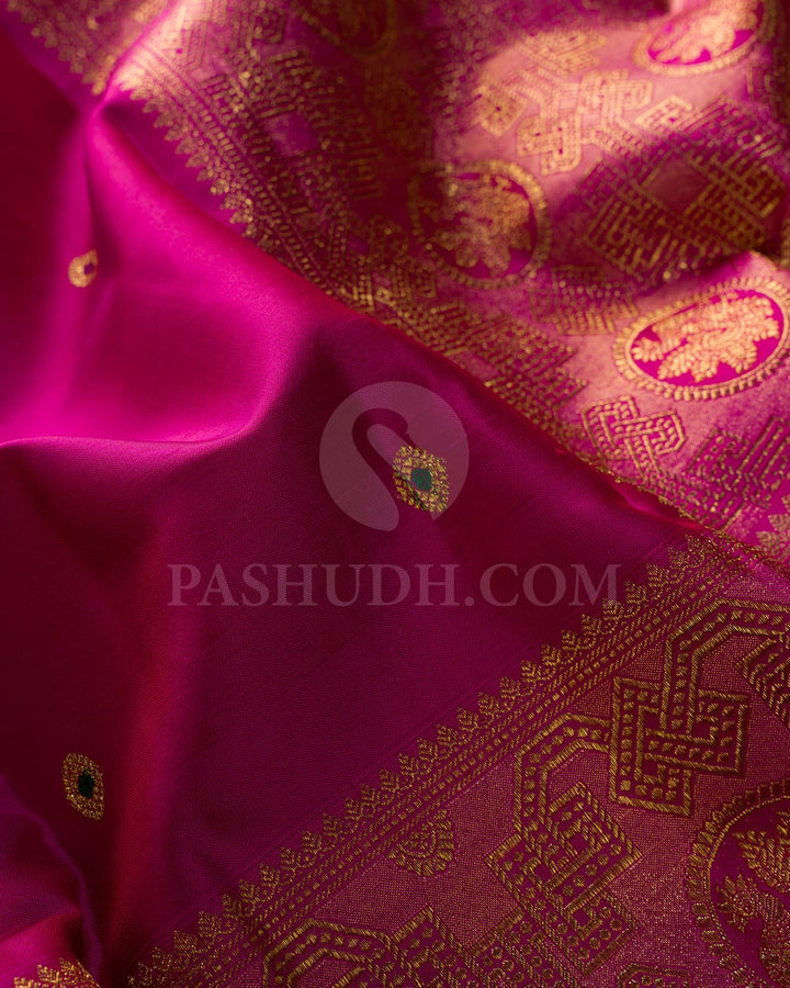 Rani Pink Kanjivaram Silk Saree-S1701(A)