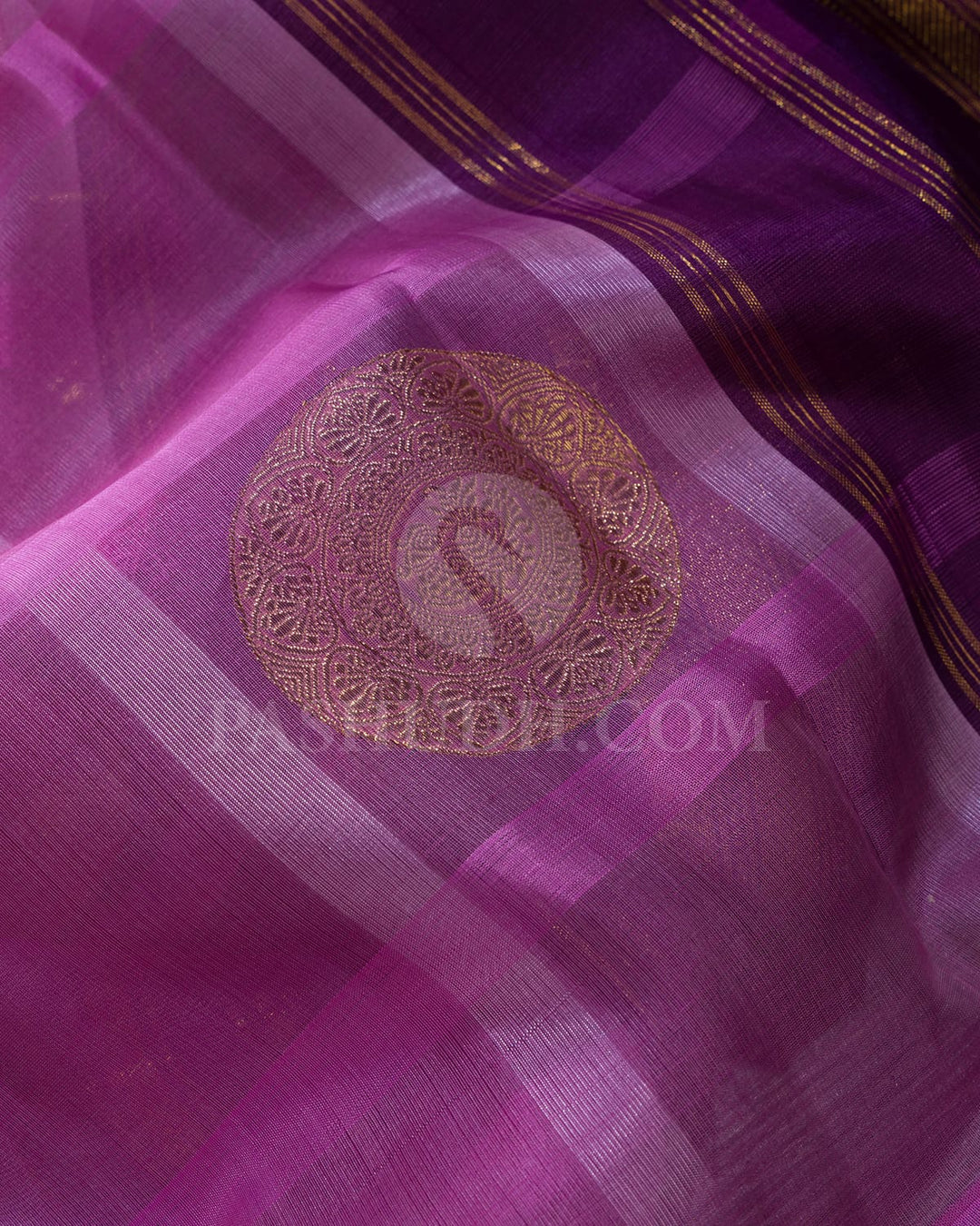 Rose Pink And Plum Organza Kanjivaram Silk Saree-S1698(A)