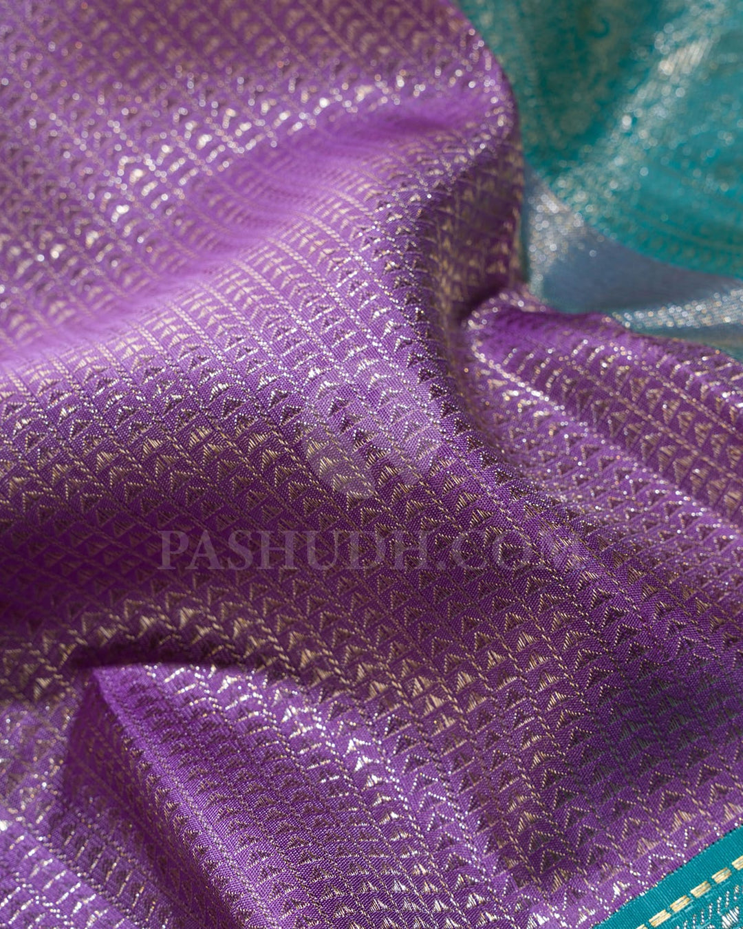 Lavender And Sky Blue Kanjivaram Silk Saree-S1305(E)