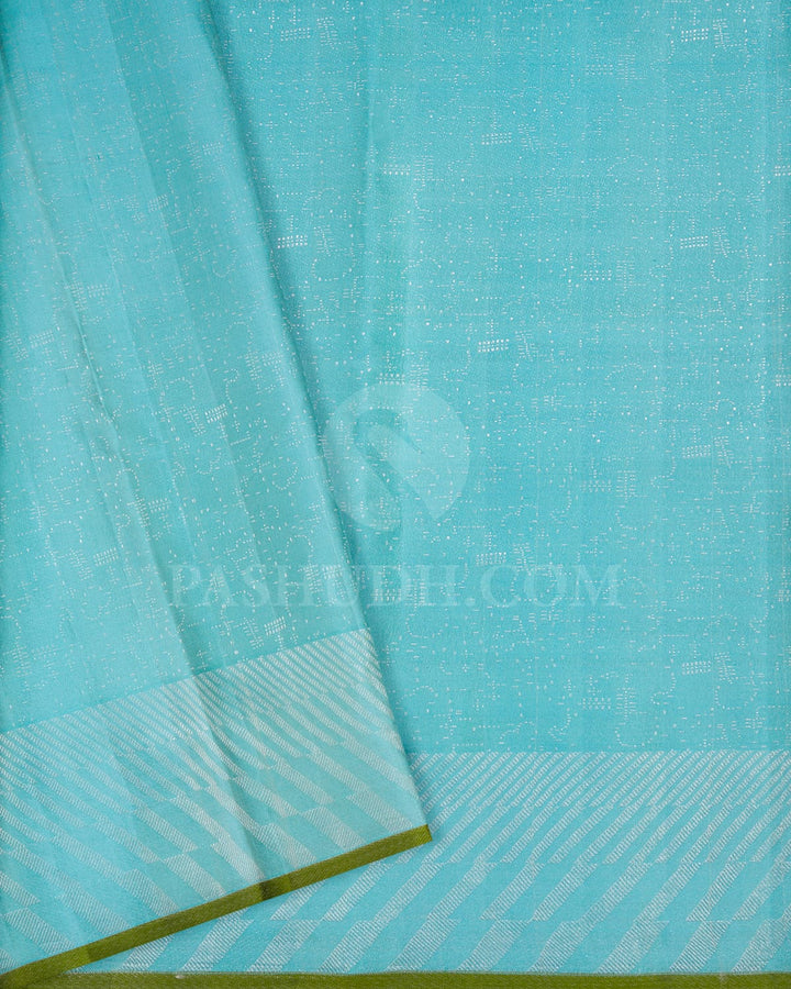 Tuscany Yellow With Sky Blue Kanjivaram Silk Saree-D674(B)