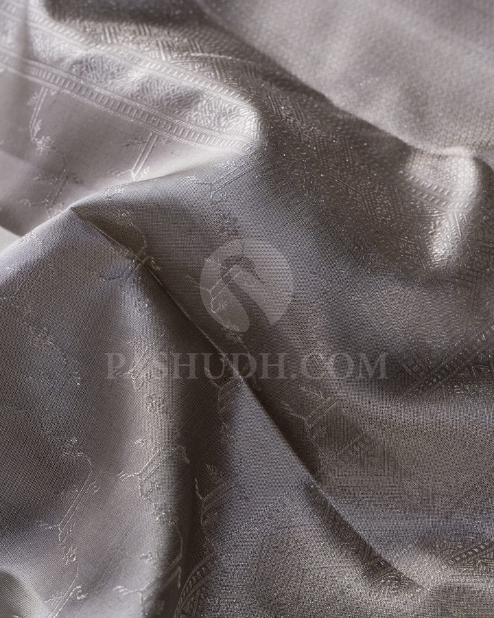Silver Grey Kanjivaram Silk Saree-DT320(A)