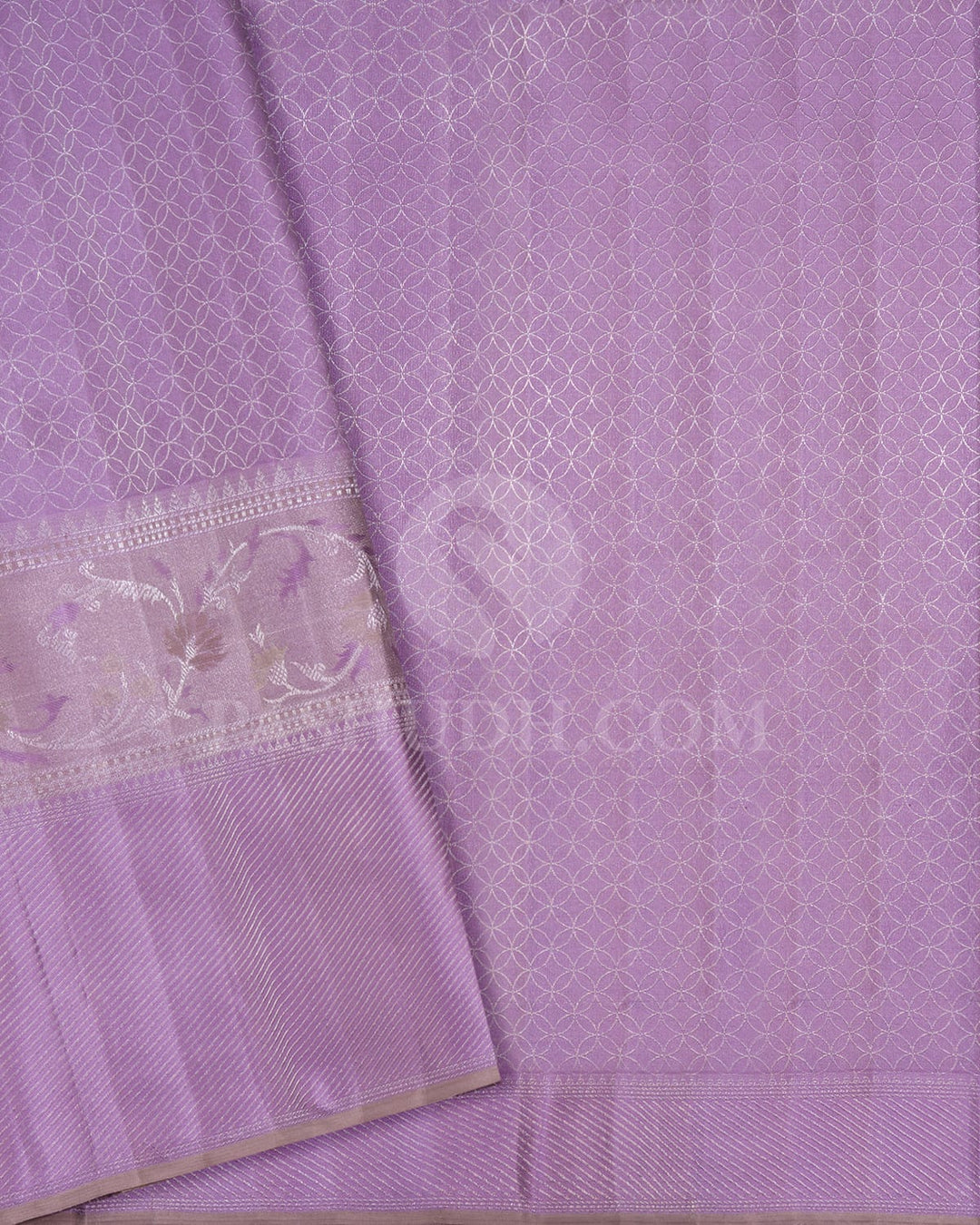Pastel Mint And Pastel Lavender Kanjivaram Silk Saree-D676(A)