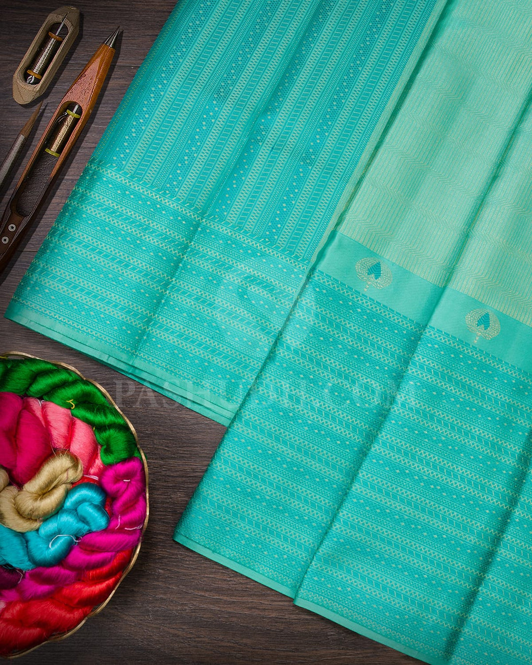 Sky Blue Kanjivaram Silk Saree-D631(E)