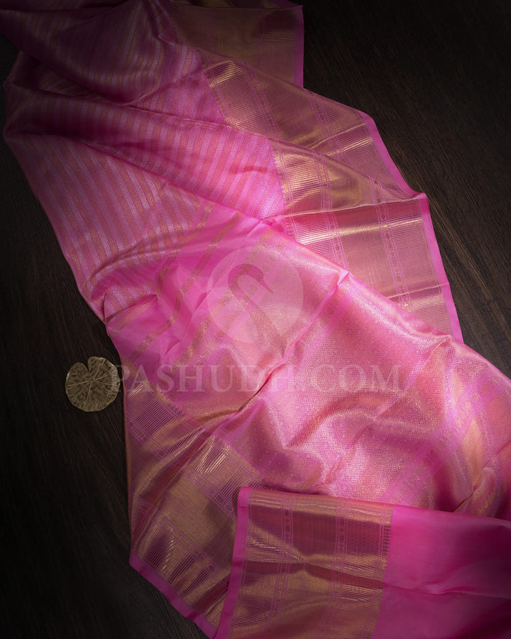 Rose Pink Bridal Kanjivaram Silk Saree-SP393