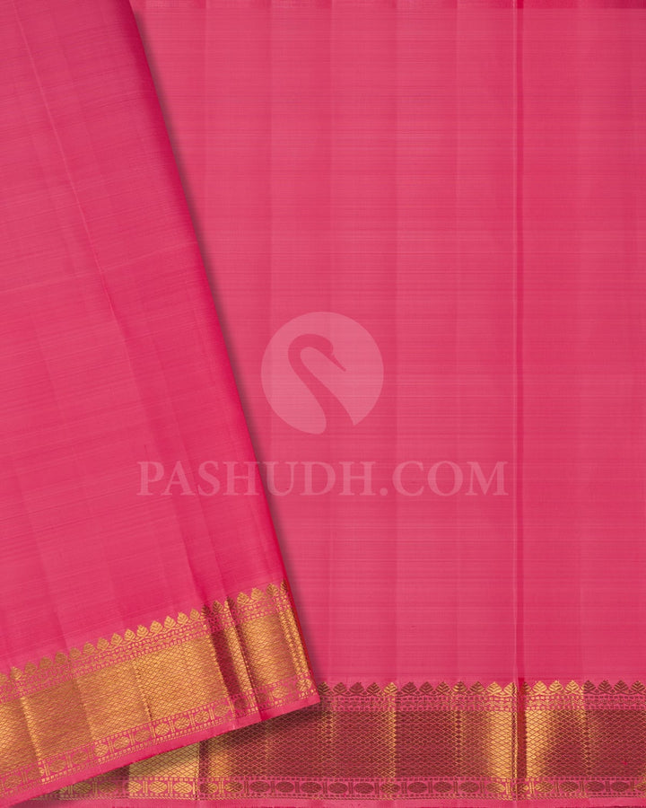 Fuchsia Pink With Grey Kanjivaram Silk Saree-S1703(A)