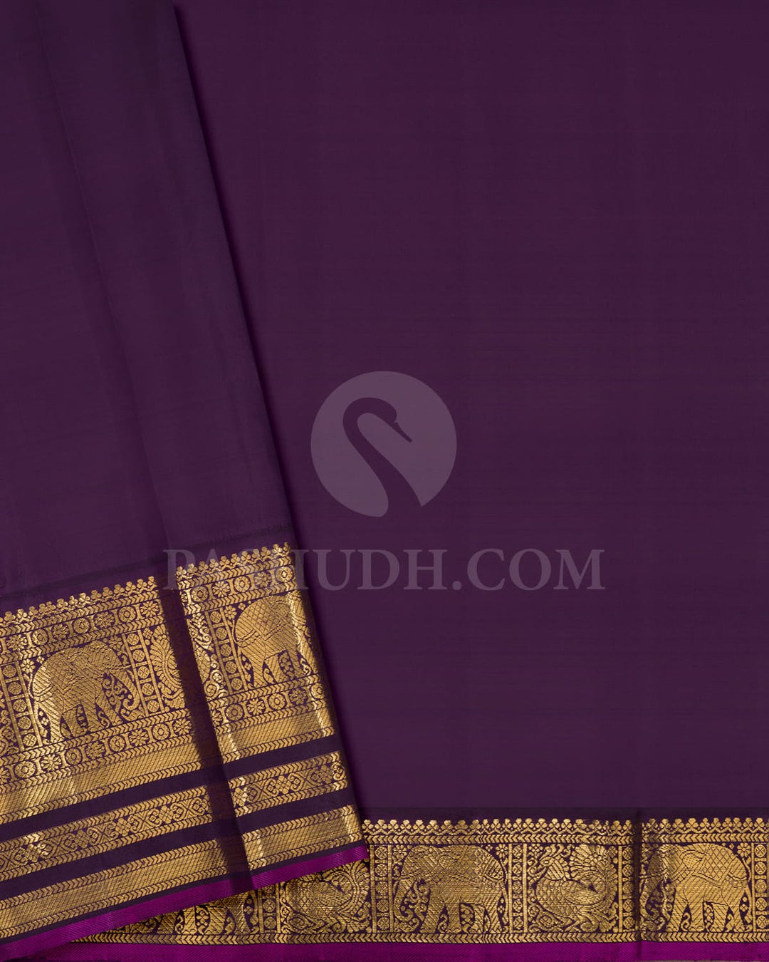 Orange With Purple Kanjivaram Silk Saree-S1676(B)
