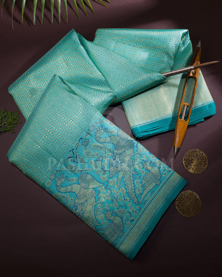Sky Blue Bridal Kanjivaram Silk Saree-S1557(E)