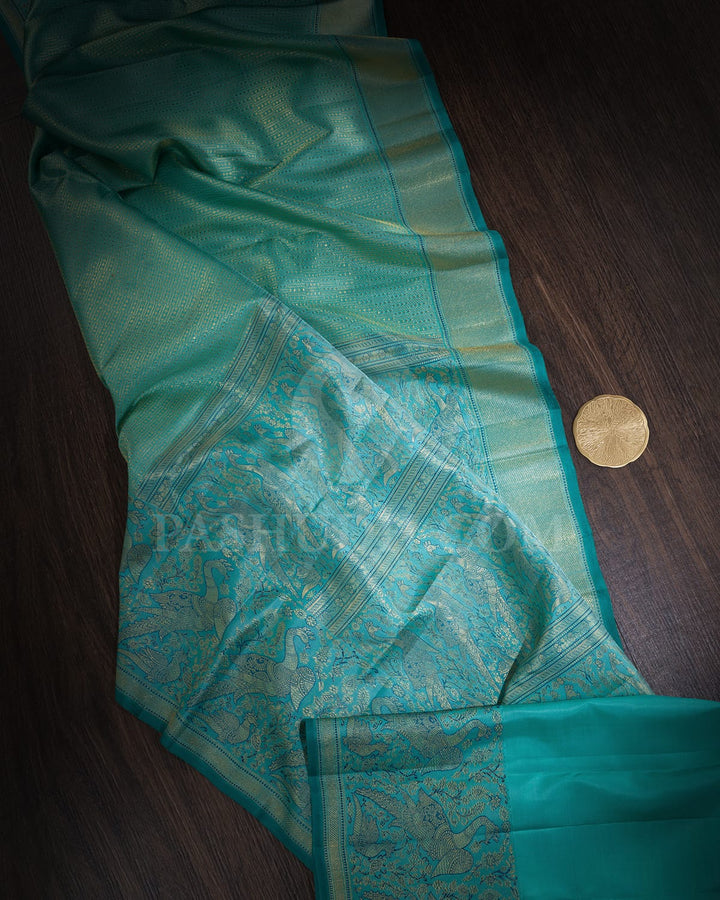 Sky Blue Bridal Kanjivaram Silk Saree-S1557(E)