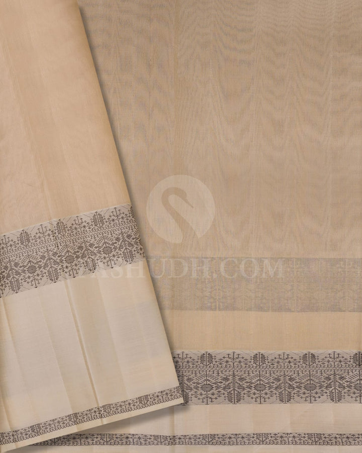 Black Semi Organza Kanjivaram Silk Saree-S1706(A)